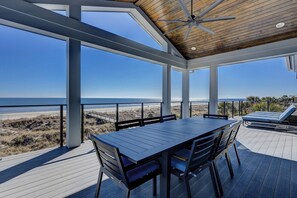 Outdoor dining - 11 Sea Hawk Lane - Direct Oceanfront Home in NFB - New to Rental Program! (Hilton Head Island)