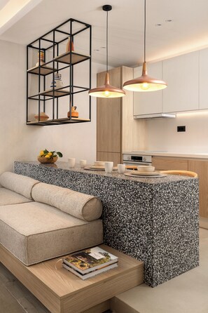 开间 (Helena's Retreat X) | 起居区 | 48-英寸纯平电视 （配备数码频道）、电视