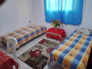 2 bedrooms, desk, iron/ironing board, travel crib