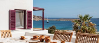 Seaside apartment at Kolimbithres with stunning sea views and easy town access.