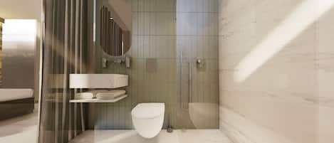 Kostenlose Toilettenartikel, Haartrockner, HandtĂŒcher, Toilettenpapier