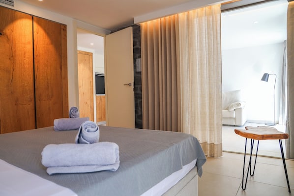 Signature Suite, 1 Bedroom, Terrace | Soundproofing, free WiFi, bed sheets - Cala Vadella Beachwalk Suites (Sant Josep de sa Talaia)