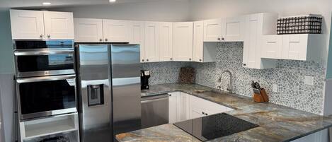 Microwave, oven, stovetop, coffee/tea maker