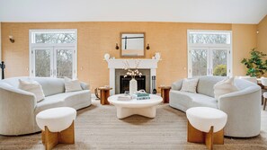 Smart TV, fireplace, ping pong, stereo - Newly Renovated, Centrally Located East Hampton Home, Total Privacy,... (East Hampton)