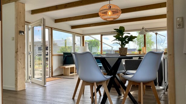 Chalet, 2 Bedrooms, Patio, Garden View | Dining - 4 Pers House Cecil With own Fishing Spot on a Dutch Chanel (Anjum)