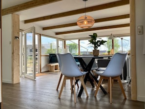 Chalet, 2 Bedrooms, Patio, Garden View | Dining - 4 Pers House Cecil With own Fishing Spot on a Dutch Chanel (Anjum)