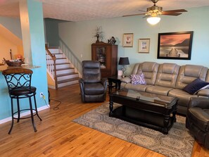 TV, fireplace, books, offices - House #05 Reel'M Inn (No Pets) Private Pier (Leesburg)