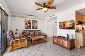 Condo, 1 King Bed with Sofa bed (Kona Plaza#203) | Living area