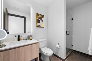 Luxury Condo, 1 King Bed with Sofa bed, Balcony, City View | Bathroom | Hair dryer