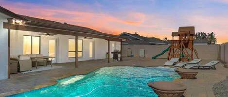 Outdoor pool, a heated pool