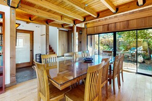 Dining - Dramatic ocean-view home with hot tub, gorgeous patios, pools, saunas, WFH desks (Sea Ranch)