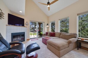 TV, fireplace, video games, offices