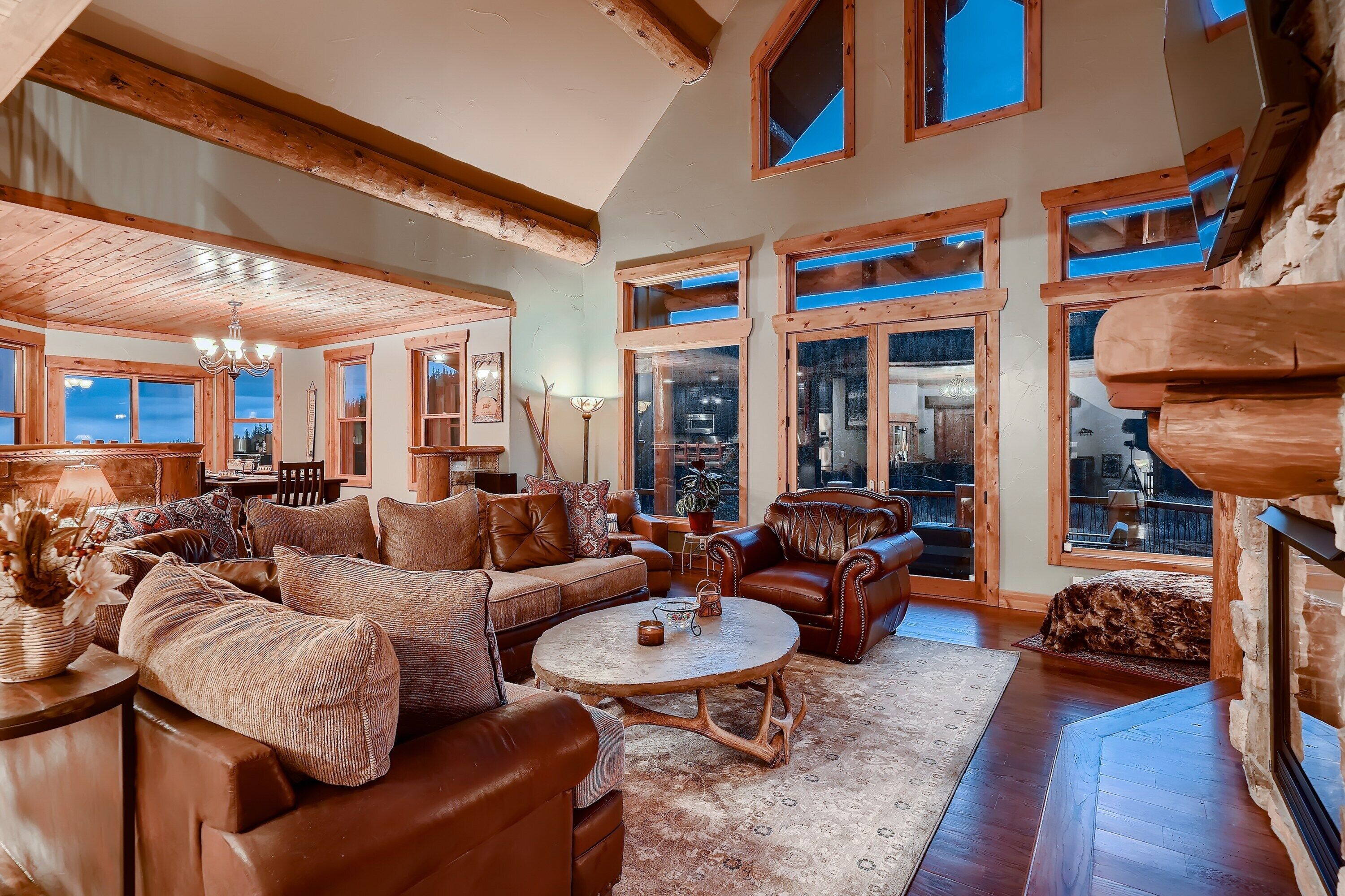 智能电视、壁炉、DVD 播放器、书