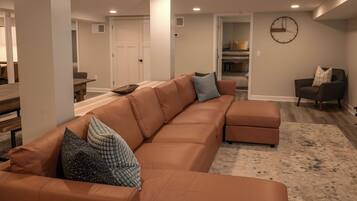 TV connectée, cheminée, livres