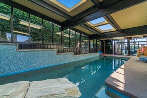 Indoor pool, a heated pool - Modern Luxury Home w/ Sweeping Ocean Views & Indoor Pool/Spa (Redondo Beach)