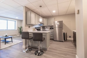 Fridge, microwave, oven, stovetop - Urban Woods Retreat | In the Heart of Downtown (Duluth)