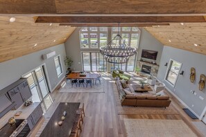 Smart TV, fireplace, foosball, table tennis