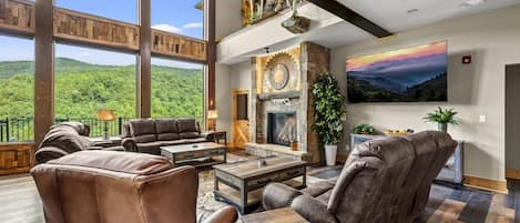 Smart TV, fireplace, table football, offices