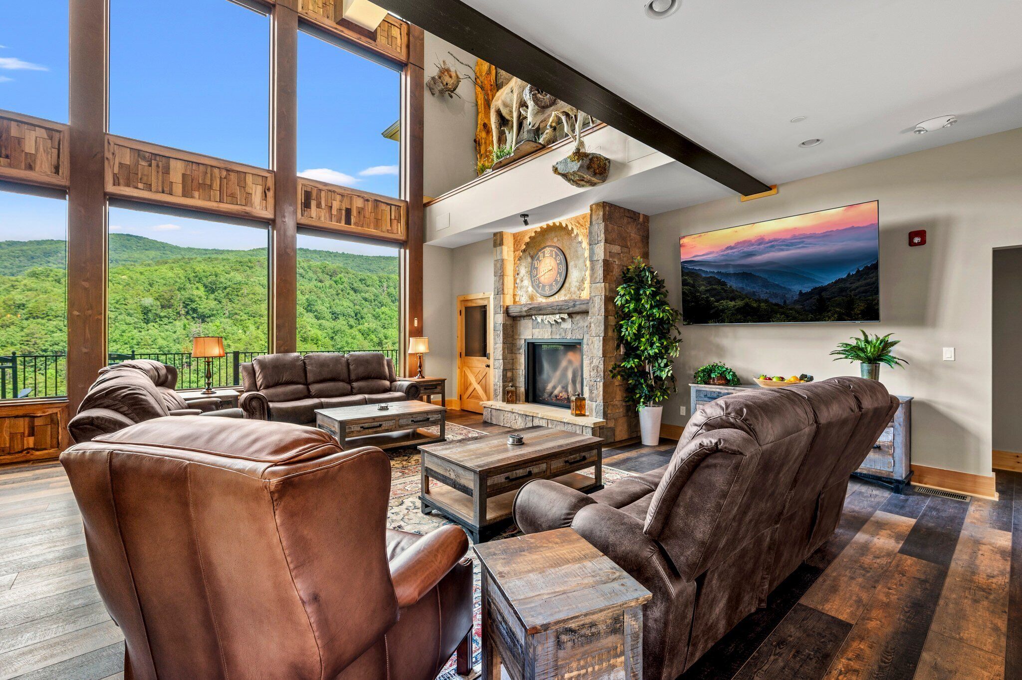 Smart TV, fireplace, foosball, offices