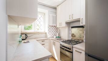 Fridge, oven, stovetop, dishwasher