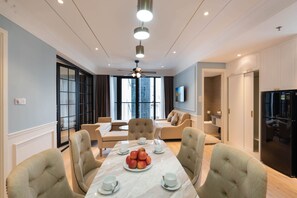 Superior Apartment, Multiple Beds, 2 Bathrooms, City View | Living area