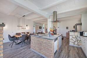 Dining - Holiday Apartment 'Hof Musial' with Private Terrace, Shared Garden & Wi-Fi (Pokrent)