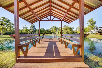 Spacious Madisonville Estate w/ Grill & Pond Views