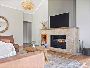 TV, fireplace, offices