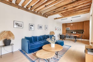 TV, offices - Large terrace, air conditioning, 3 bedrooms, Marais (Paris)