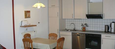 Fridge, microwave, dishwasher