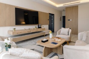 Presidential Suite, City View | Living area | Smart TV, DVD player, MP3 dock, smart speakers