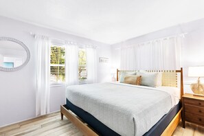 1 bedroom, desk, iron/ironing board, travel cot