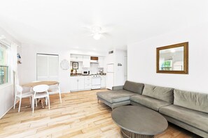 Smart TV, books, video library, stereo