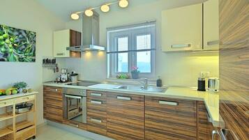 Fridge, oven, stovetop, dishwasher