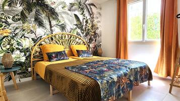 2 chambres, lit parapluie, Wi-Fi gratuit, draps fournis