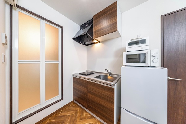1688 House Osaka A, Non Smoking | Private kitchen | Full-size fridge, microwave, stovetop, toaster