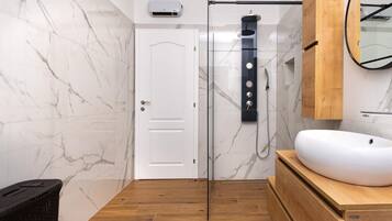 Shower, hair dryer