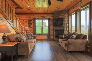 TV, fireplace - Private Getaway w/ Theater & Views Near Dollywood! (Sevierville)