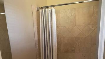 Hair dryer, towels, toilet paper