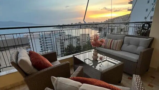 Panoramic Apartment | Balcony view - Yellow Apartment Saranda (Sarandë)