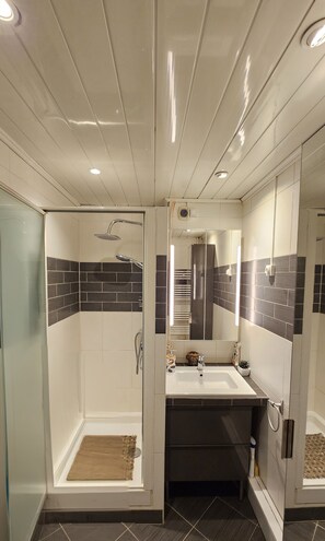 Shower, hair dryer, towels, soap - Charmant Appartement 2 Chambres Avec Balcon Proche de Paris & Disneyland (Champigny-sur-Marne)