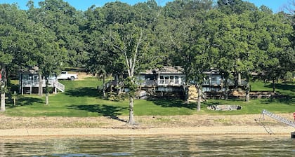 Waterfront with Private dock w/ amazing views, fire pit and pet friendly!