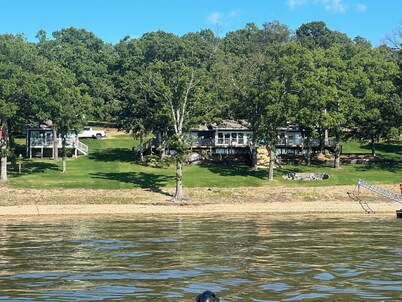 Waterfront with Private dock w/ amazing views, fire pit and pet friendly! 