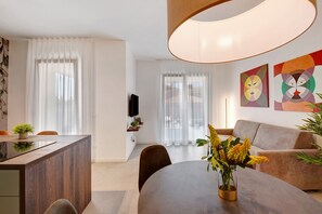 Dining - Apartment 'Eleonora C1' with Shared Pool, Private Terrace, and Air Conditioning (Garda)