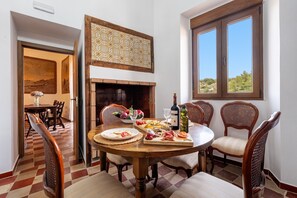 Dining - Country House 'Moli Categoria Superior' with Private Pool, Private Terrace and Wi-Fi (Rossell)