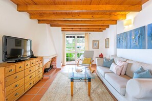 Televisión y chimenea 