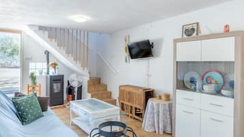 TV, fireplace, DVD player, stereo