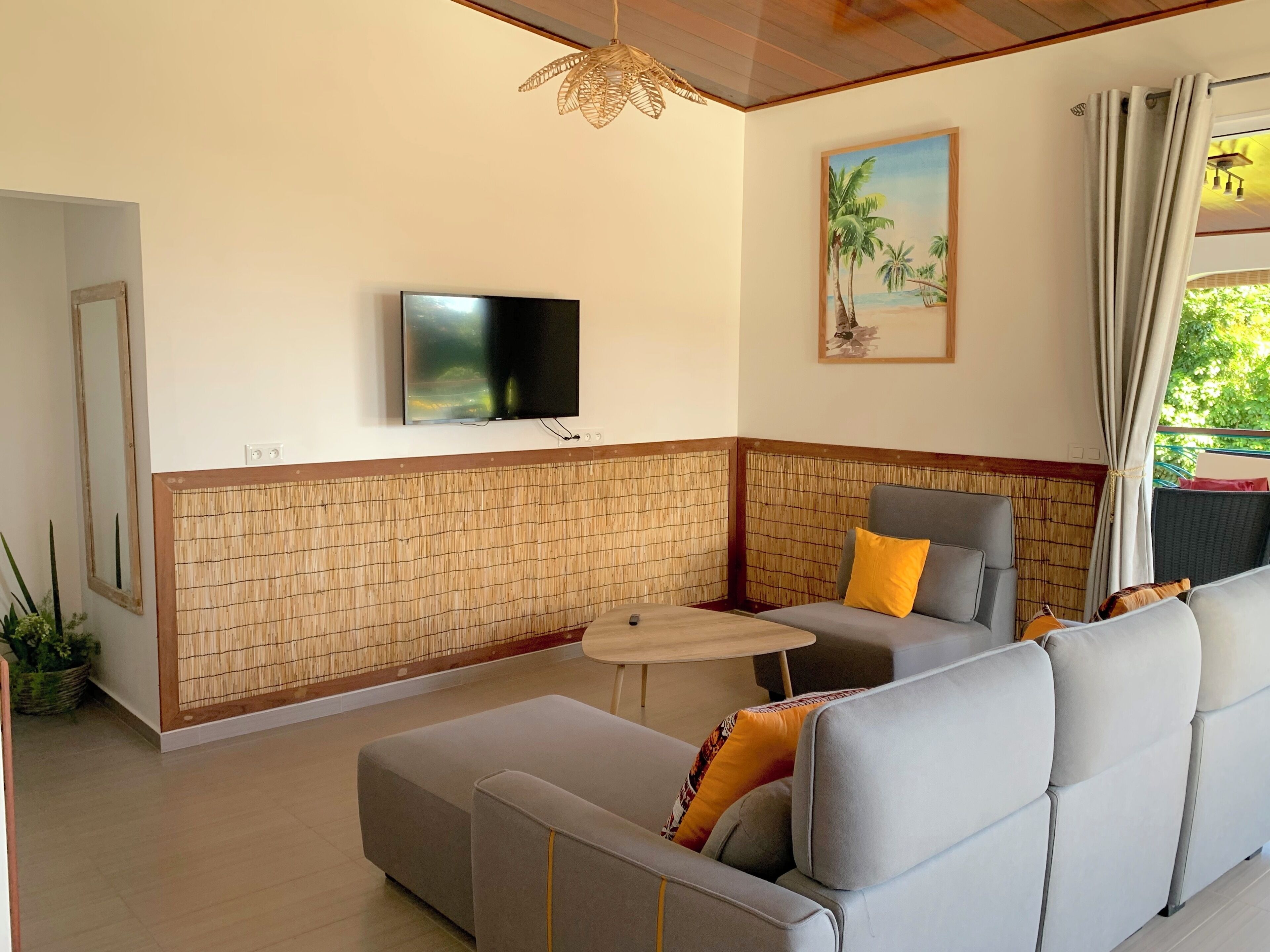 TV connectée, livres, espaces bureaux