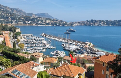 Villa Mi-Rancho with sea view and garden, 5 mn walk from the port and beaches