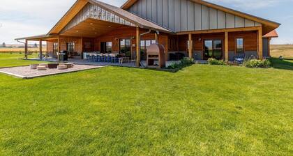 Farmhouse vacation rental situated amongst hundreds acres of farmland.